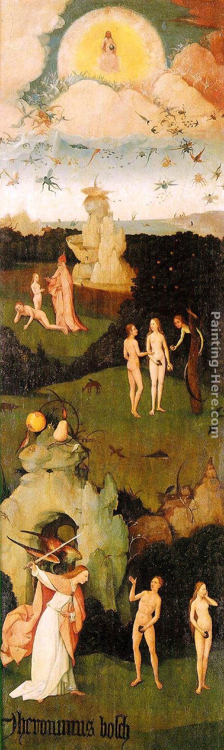 Hieronymus Bosch Haywain, left wing of the triptych